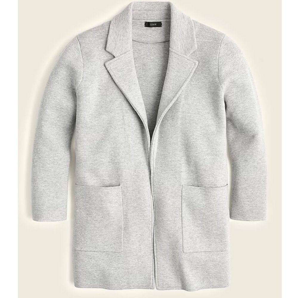 J. CREW SOPHIE OPEN-FRONT SWEATER BLAZER XXX-SMALL / HTHR GREY